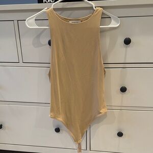Babaton Tan Sleeveless Bodysuit